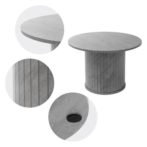 ML-Design Couchtisch rund Ø60 x 40 cm, Beton-Optik, Grau, Wohnzimmertisch mit überstehender Tischplatte, Beistelltisch ideal für Wohnzimmer, Kaffeetisch im modernen Stil, Sofatisch für Tee und Kaffee – Bild 7