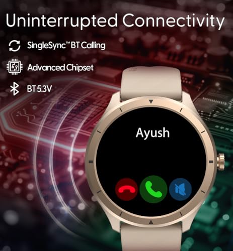 Image of Fastrack FR2 Smart Watch, 1.38 inch UltraVU HD Display, Blazing Fast UI, Working Crown, AI Voice Assistant, IP68 Water & Dust Resistant, Health Suite, BT Calling, Smartwatch for Men & Women (Blue)