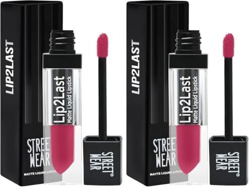 Image of STREET WEAR Lip2Last Matte Liquid Lipstick -Basic Peach (Peach) - 5 ml - Transferproof, Smudgeproof, Mask Friendly, Non-Drying Formula, Enriched With Vitamin E - Lasts AM To PM! (Pack of 2)