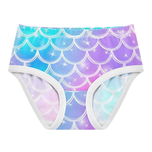 Teal Purple Pink Mermaid Panties for Girl Girls Underwear Toddler Cotton Fun Briefs Underpants 2t