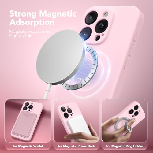 Image of Magnetic for iPhone 16 Pro Max Case Silicone Chalk Pink