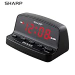 Sharp Digital Alarm Clock with Keyboard Style Controls, Battery Back-up, Easy to Use with Simple Operation, Black Case with Red LED Display - Image 4