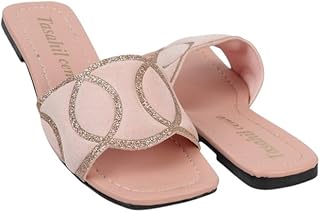 سليبر حريمى فلات جلد فى قماش 867 روز 38