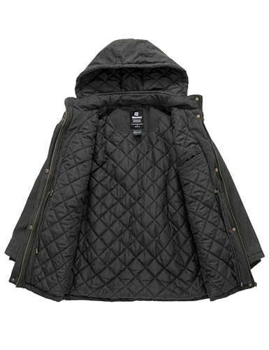 wantdo Women's Winter Parka Coat Sherpa Lined Warm Cotton Jacket with Removable Hood3