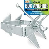 Folding Boat Box Anchor, 19lb, Prevents Anchor Slide, for Boats up to 25 ft,...