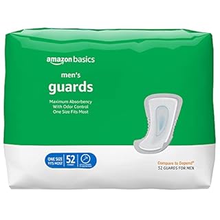 Amazon Basics Incontinence Guards for Men, Maximum Absorbency, 52 count, 1 Pack (Previously Solimo) (B09B7XY1XZ)