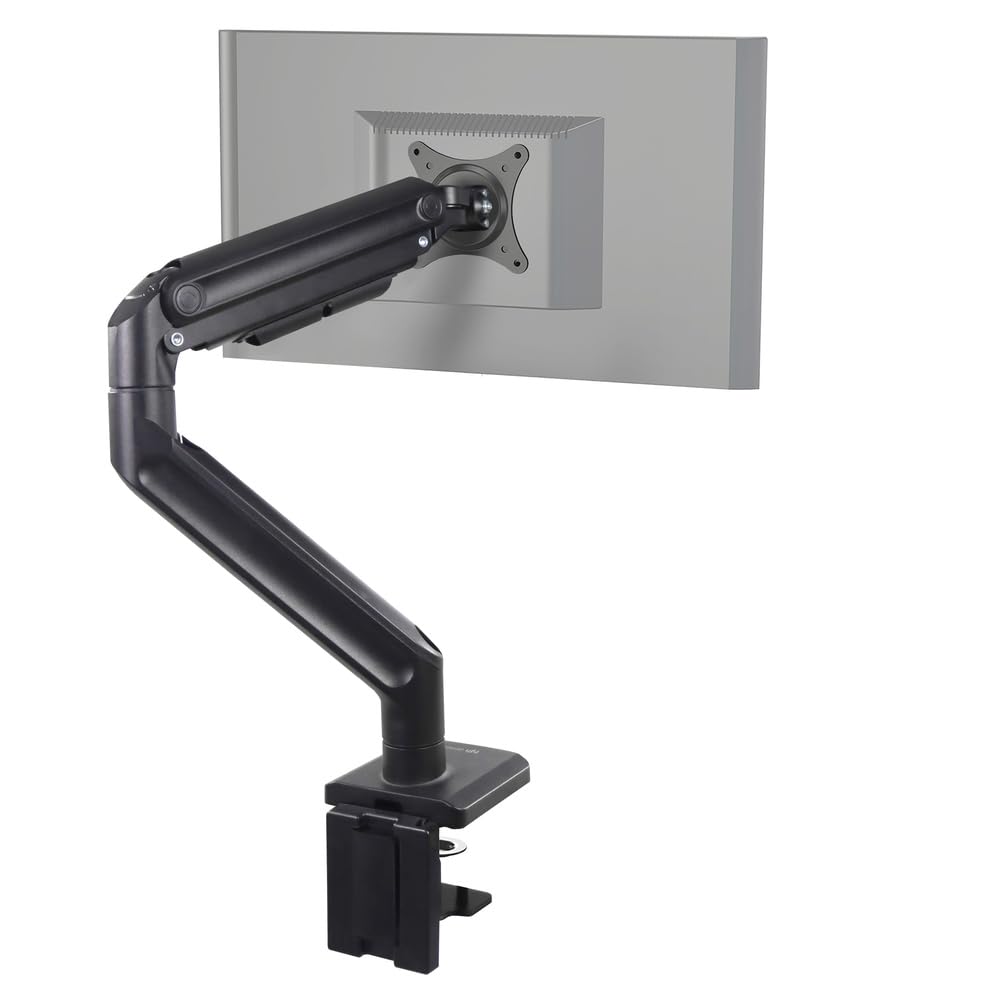 hjh OFFICE Monitorhalterung 1-Arm 15 – 42 Zoll VM-MG1S Gasfeder XXL Monitorarm individuell anpassbar, 20kg belastbar, Schwarz