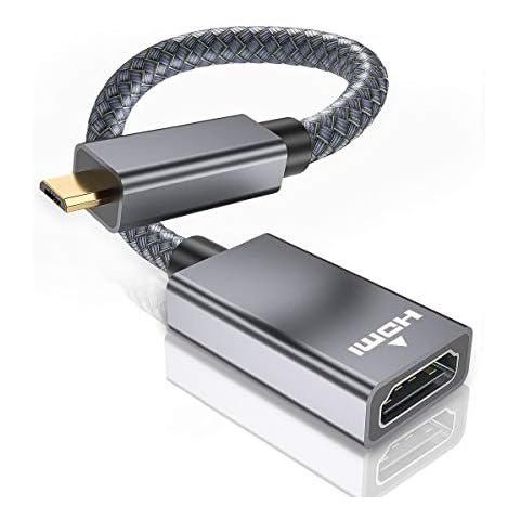 Elebase Micro HDMI Male to HDMI Female Adapter,4K/60Hz High Speed Standard Type D HDMI 2.0 Converter for Raspberry Pi 4 4b,GoPro Black Hero 7 6,Sony Camera A6000 A6300,Nikon B500,Lenovo Yoga 3 Pro 710 Cover