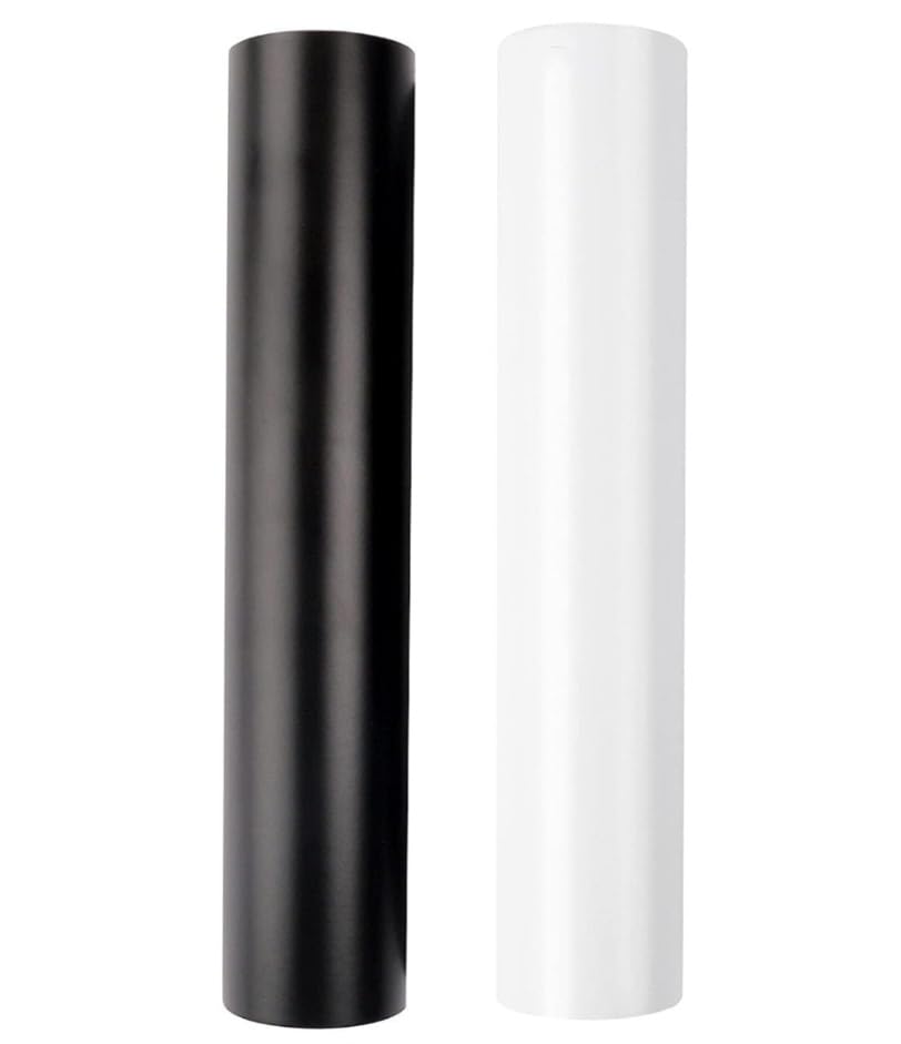 Time Tech Black and White Permanent Adhesive Vinyl, 2 Rolls of 12in by 10ft with Clear Transfer Paper (Matte)-image-26