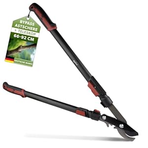 siwitec Teleskop Bypass Getriebeastschere SG-21, Bypass Baumschere für frisches Holz bis zu Ø 40 mm, Astschere mit scharfer Klinge aus Kohlenstoffstahl, Länge: 66-92 cm, Baumschere, Gartenschere