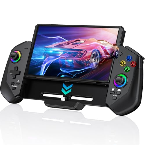 Joypad filaire de rechange pour manette Switch avec sticks anti-drift Hall et lumières RVB