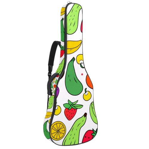 Sac de transport étanche pour guitare acoustique 101,6 cm motif fruits colorés