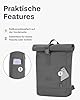 Johnny Urban Rucksack Damen & Herren Klein Grau - Robin Small - Kleiner Rolltop Daypack mit 12 Zoll Laptopfach - Tagesrucksack für Uni City Business - Wasserabweisend #5