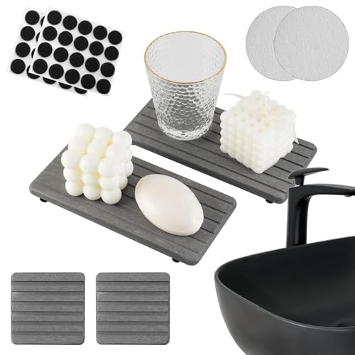 Lydia's Deal Kieselgur-Badematte - Rutschfeste, Saugstarke Duschmatte, Schnell Trocknend (60x39 Cm, Grau)