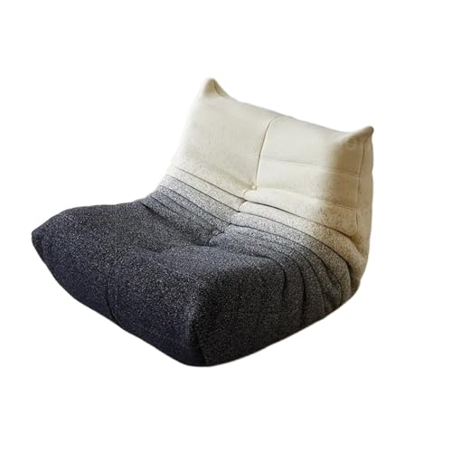 Silla acolchada de suelo con espuma, perfecta para relajarse y dormir, ideal para sala de estar, dormitorio o balcón (cuero gris)