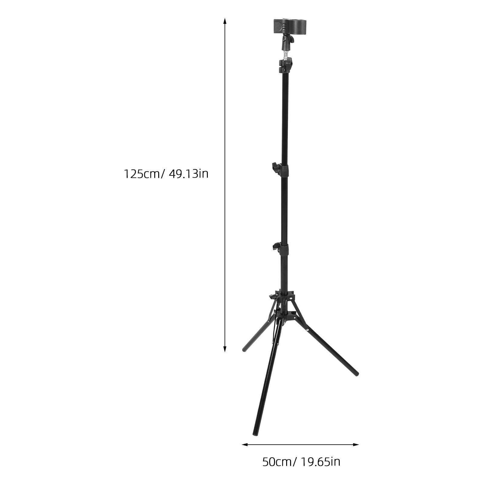 Soporte Ancha Ajustable de Altura Pelo para Secador 360° Giratorio con Clip de Sujeción Base y Almohadilla Antideslizante para Uso en Salón y Hogar
