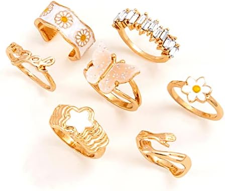 Shining Diva Fashion Latest Stylish Colorful Chunky Y2K Aesthetic Gen Z Rings for Girls