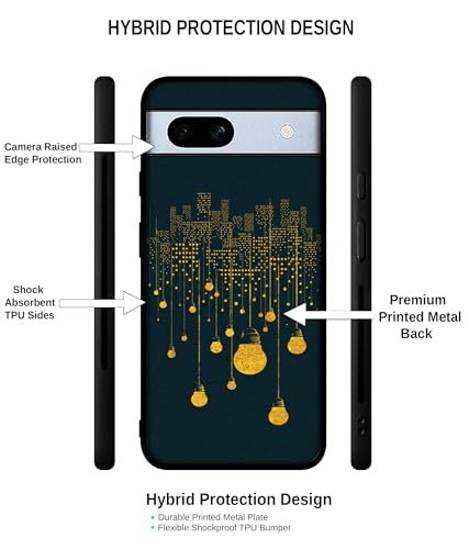 Image of City Light Pattern Design Premium 2D Printed Metal Back Case Cover for Google Pixel 7A 5G