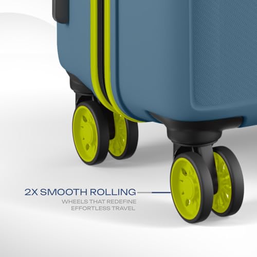 Image of Safari Pentagon Neo 8 Wheels Carry on Cabin Trolley Bag, Hard Case Polypropylene with 360 Degree Wheeling Luggage for Men & Women, Suitcase for Travel, Ink Blue, 55cm, Small