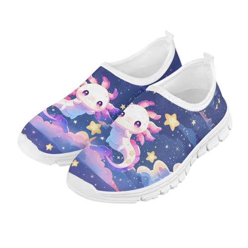 Axolotl Shoes for Girls School Sneakers Breathable Mesh Slip on Athletic Running Tennis Shoes US 11-2.5
