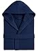 Produktbild o-day Bademantel mit Wabenstruktur für Damen und Herren, aus Baumwolle, mit Kapuze, Taschen und Gürtel, leicht und für Reisen S-XXXL, marineblau, S/M