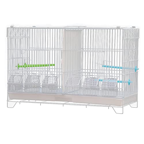 Aviario Interior Jaula de pájaros Exterior de Metal para periquitos, pinzones inseparables Canarios con Red de separación, Bandeja de cajón, Jaula de Loro Mediano y pequeño, 60 x 26 x 39,5 cm