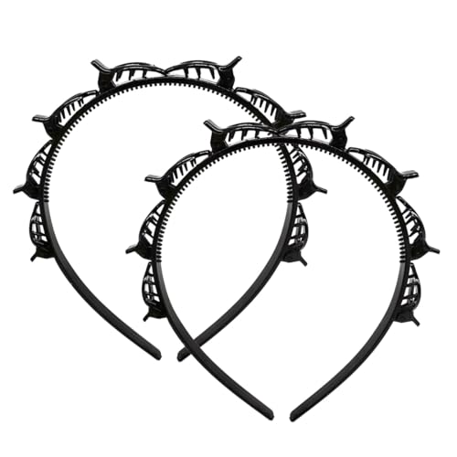 MUNZE 2 Pezzi Forcina Per Capelli A Doppia Frangia,Double Bangs Hairstyle Hairpin,Cerchietti Per Capell Antiscivolo A Doppio Strato Per Donne E Ragazze,Accessori Per Cerchietti Alla Moda Sportiva.