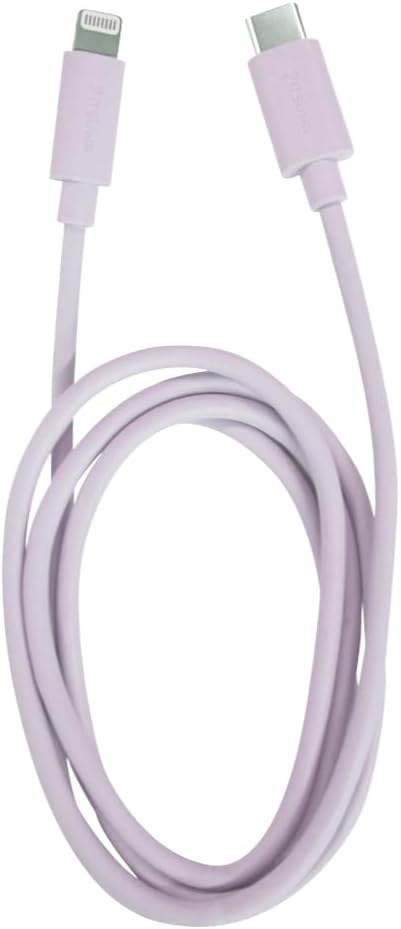 パステルカラー USB Type-C to Lightning 1.0m 高速データ転送 480Mbps, 5色展開 (パープル/ブルー/ピンク/ホワイト/ベージュ), 20V3A 急速充電対応 iPhone対応 (パープル)