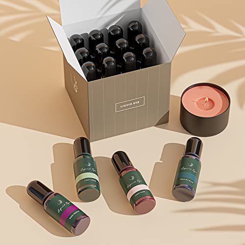 Image of Title: Hearth & Harbor Liquid Candle Dye for Soy Wax, 16 Vibrant Candle Color Dye for Candle Making, Natural and Safe Candle Wax Dye