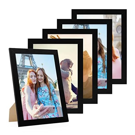 Set med 5 bildramar 21x30 cm/DIN A4 Basic Collection, modern, svart, tillverkad av MDF, inklusive tillbehör | bildram kollage