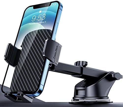 Phone Holder for Car [Military-Grade Suction] Phone Stand for Car Phone Holder Mount [Super Stable] Automobile Cell Phone Holder Car Mount for iPhone Universal Car Dashboard Mount Fit All Smartphone