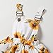 Tepuce 9-12 Month Girl Clothes Cute Baby Girls Summer Outfits Short Sleeve Romper Overall Floral Skirt Dress Headband, Sunflower Girls Skirt Set 6-12M