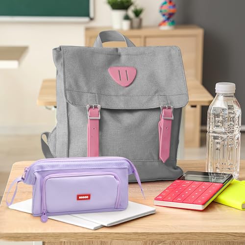 Image of Large Capacity Pencil Case Big Pencil Pouch Special Aesthetic School Pen Bag for Girls Teen Nurse Adults Kids Soft Organizer With Zipper Cute Travel Pencil Pouches Estuche para Lapices Purple