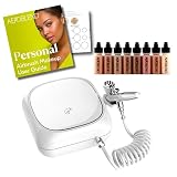 Aeroblend Airbrush Makeup Personal Starter Kit - Dark Foundation - With 8 Color Set