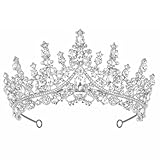Papoopy Tiara Crown for Women, Headband Hair Accessories for Birthday Wedding Party Costume (Silver)