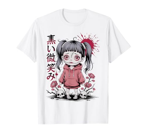 Goth Kawaii espeluznante muñeca japonesa Kanji Diseño Horror Anime Camiseta