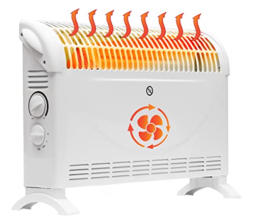 BROLLUX Calentador eléctrico CA2 2000 W turbo ventilador convector móvil calentador eléctrico calentador rápido disponible inmediatamente Cover