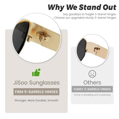 JiSoo Gold Retro Oval Sunglasses for Women - Polarized Sunglasses Women Vintage Trendy Sun Glasses 20253