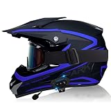 Bluetooth Dirt Bike Motorcycle Helmet, Adult DOT Certified Motocross Full Face Helmet for Off-Road M