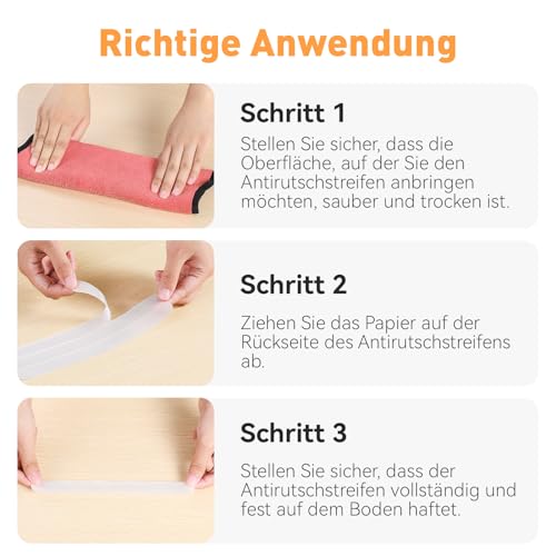 AGPTEK Rutschfeste Badewannen-Aufkleber, rutschfeste Duschstreifen mit starkem Kleber für Badewanne, Dusche, Badezimmer, Rand von Schwimmbad, Treppen, Leitern, Booten, transparent, 36 Stück