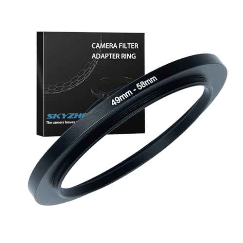 49mm to 58mm Step up Ring Filter Adapter Metal Ring Step up Rings Adapter Filter Compatible with All 58mm UV,CPL,ND,Lens Hood,Threaded Lens ect (49mm to 58mm)