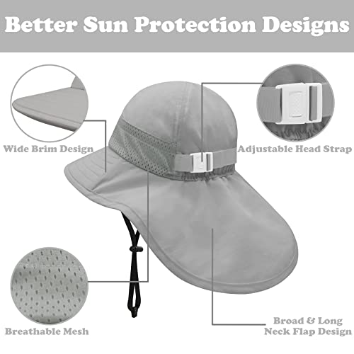 Toddler Sun Hat Kids Sun Hat with Neck Flap UPF 50+ Boys Girls Sun Hat Toddler Beach Hat Sun Hats for Kids Waterproof2