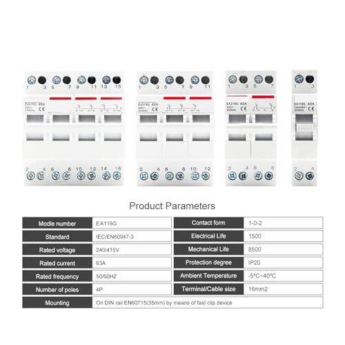 Interrupteur sectionneur manuel inverseur de source 3P 63A pour tableau - 3
