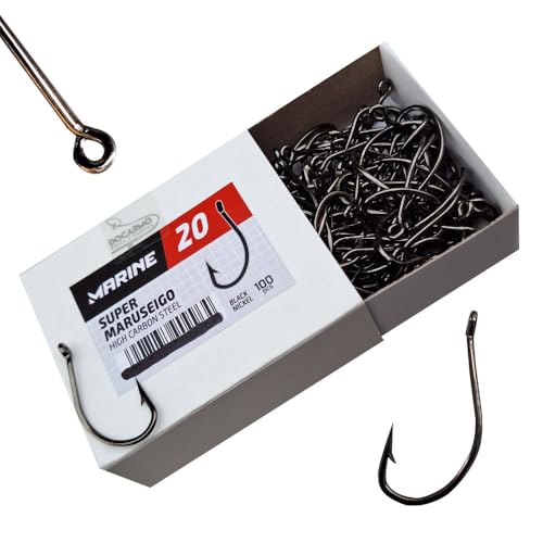 100 Anzol de Pesca Preto Marine Sport Super Maruseigo N°20