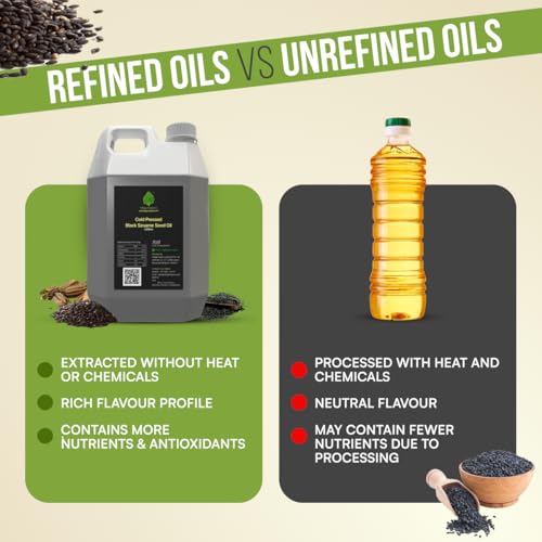 Image of Village-Organica Cold-Pressed Black Sesame Oil 5 Litre HDPE Can | 100% Pure & Natural | Bulk Cooking, Skin & Hair Care | Antioxidant & Nutrient-Rich Wellness Oil