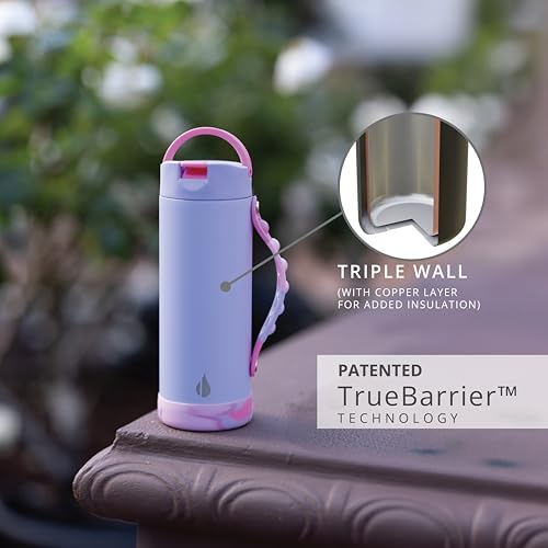 Elemental Garrafa de água infantil icônica com tampa de canudo e alça para alívio de estresse, à pro