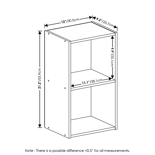 image for Furinno PASIR Book Shelf, 2-Tier Modern Bookshelf, Open Shelves Bookca