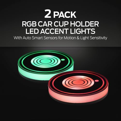Luces LED Multicolor para Portavasos de Auto, Pack 2 miniatura 2
