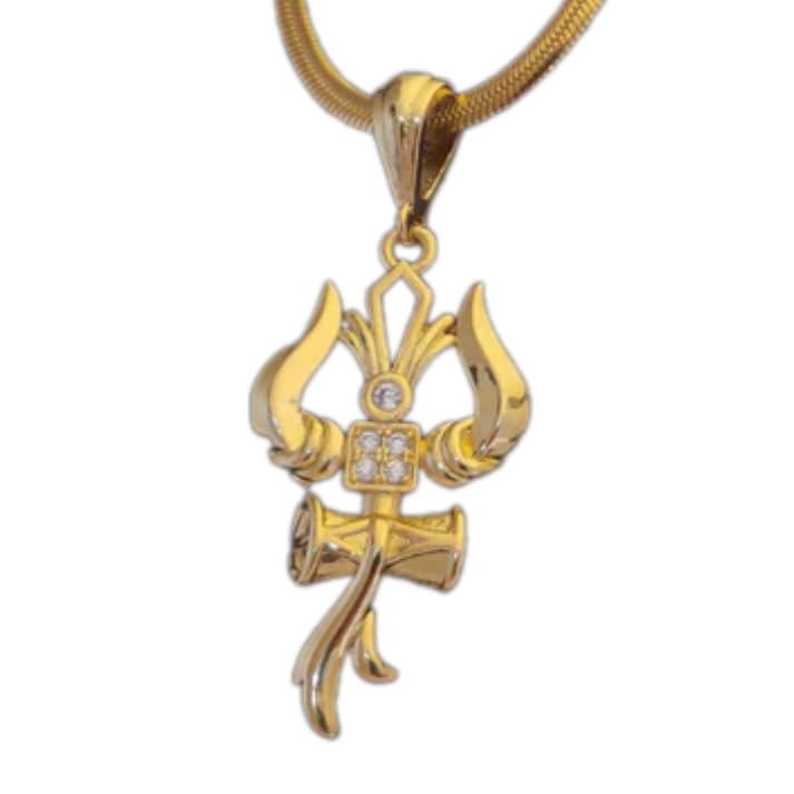 CRAFTWELL CW Gold Plated Mahadev Locket with Cubic Zirconia Stones, 18 x 12 mm (B0DC3QVBCC) Amazon Price History, Amazon Price Tracker