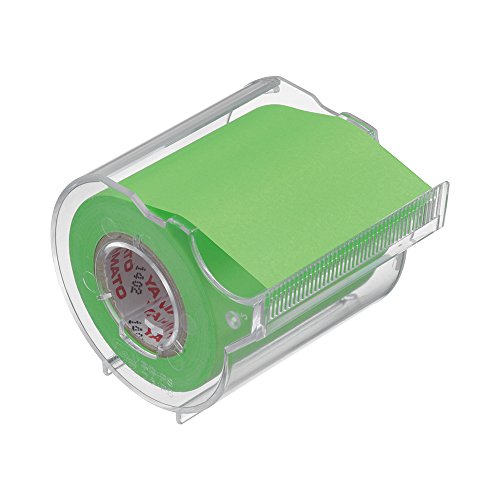 Image of Yamato Memoc Roll Tape, Self-Stick Memo Paper Tape, with Tape Dispenser, 50mm x 10m, Lime, 1 ea. (RK-50CH-LI)